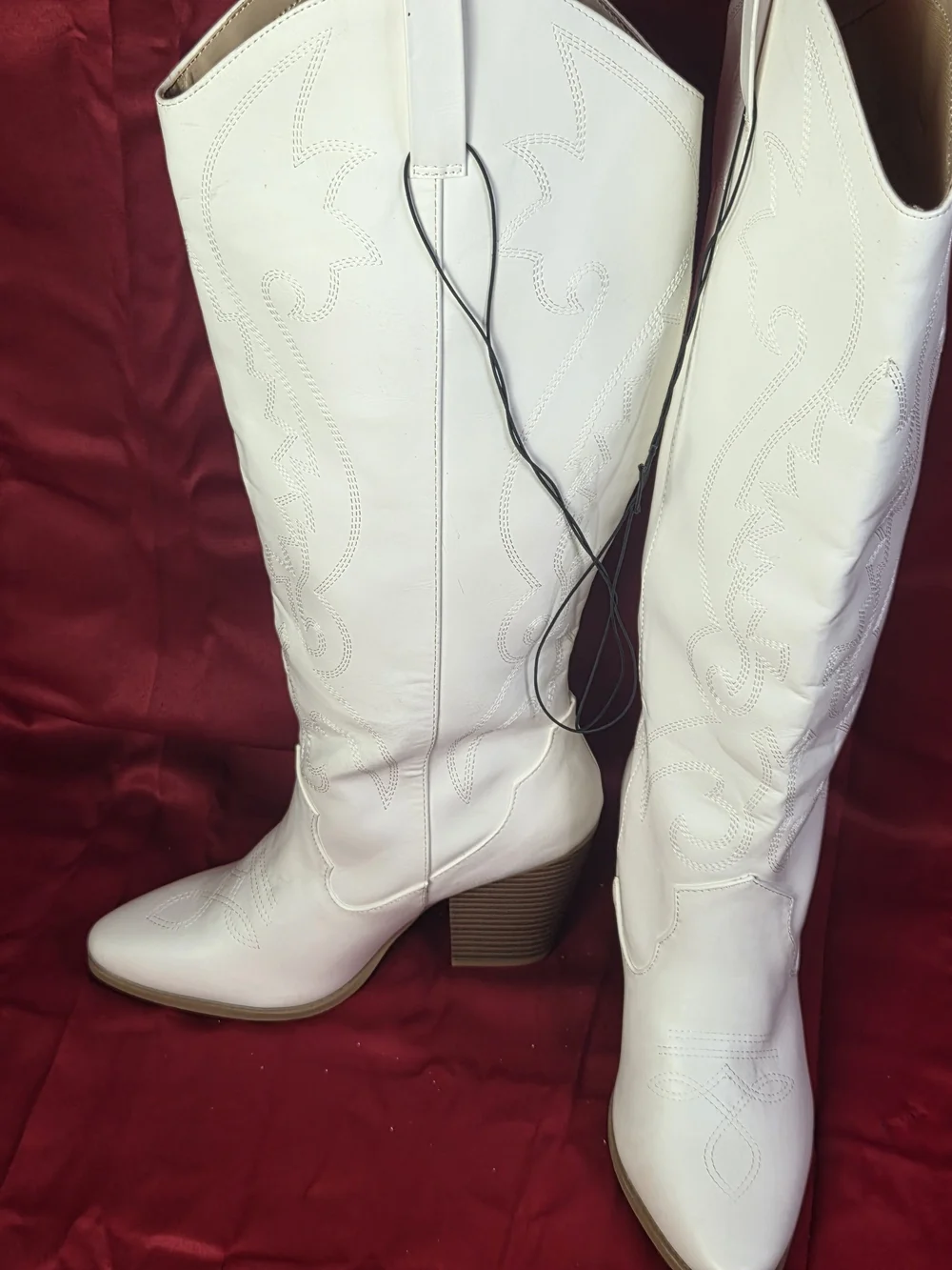 White Over-the-Knee Western Boots - Classic Tall Women's Boot